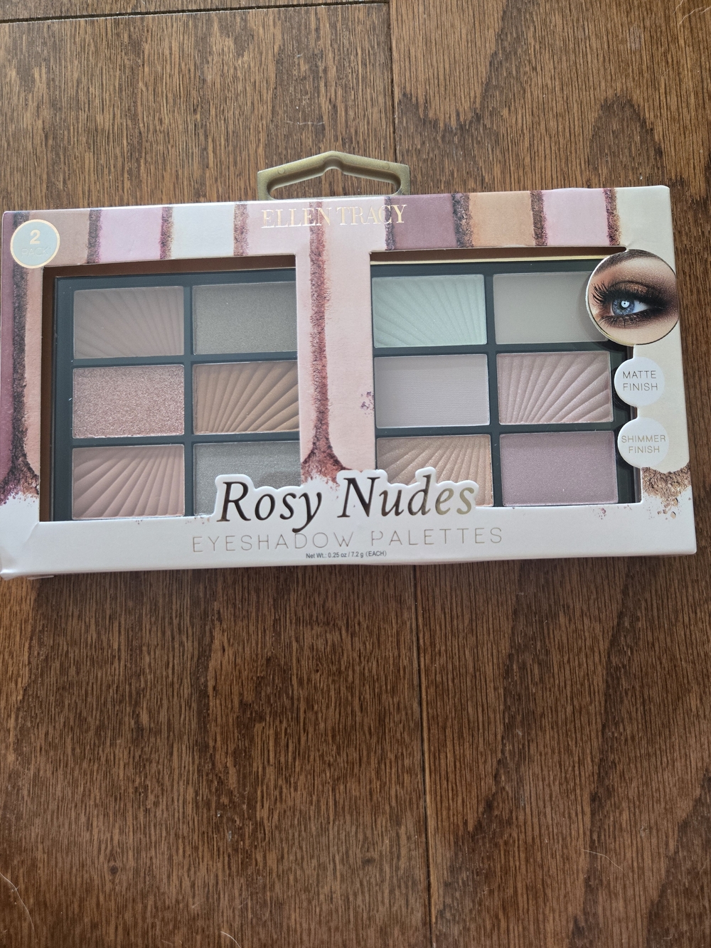2 Ellen Tracy Rosy Nudes Eyeshadow Duo Palette - Pink, Mauve, Champagne, Taupe